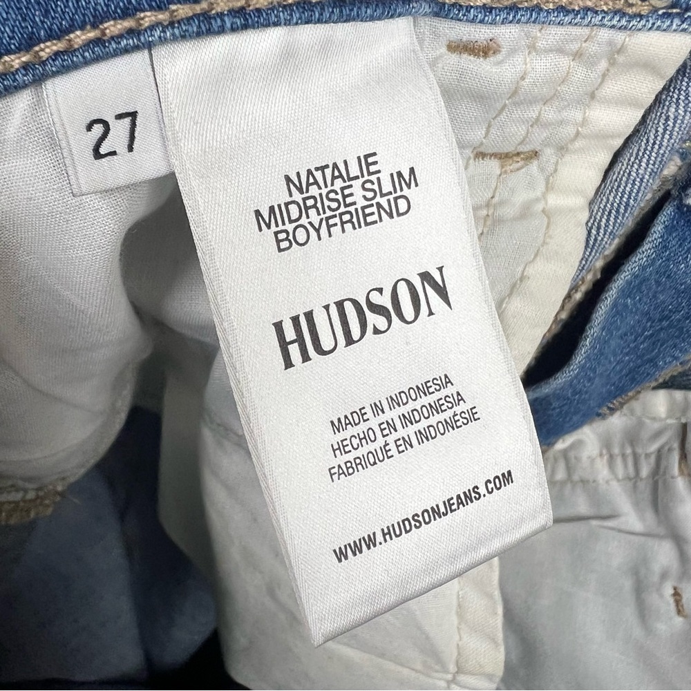 🎁 Hudson Natalie Midrise Slim Boyfriend Crop Jeans 27 Women’s Blue - Picture 8 of 9